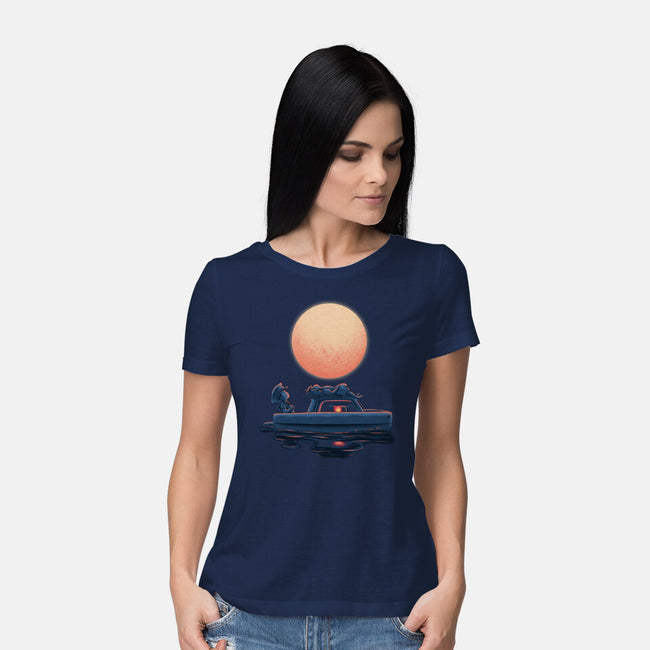 Boat Under The Moon-Womens-Basic-Tee-rmatix