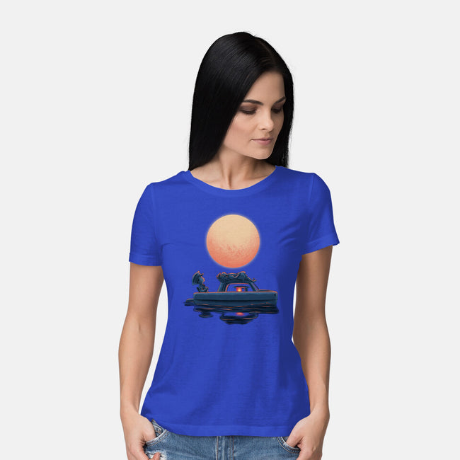 Boat Under The Moon-Womens-Basic-Tee-rmatix