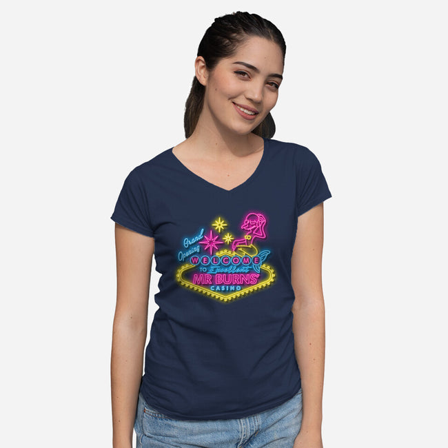 Burns Casino-Womens-V-Neck-Tee-se7te