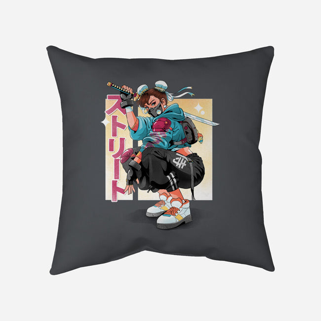 Street Samurai-None-Removable Cover-Throw Pillow-Bruno Mota