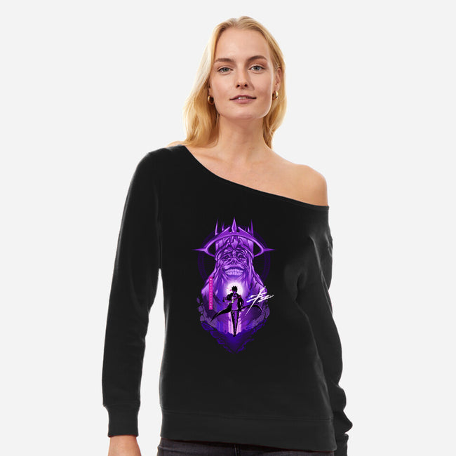 The Self Improvement Hunter-Womens-Off Shoulder-Sweatshirt-hypertwenty