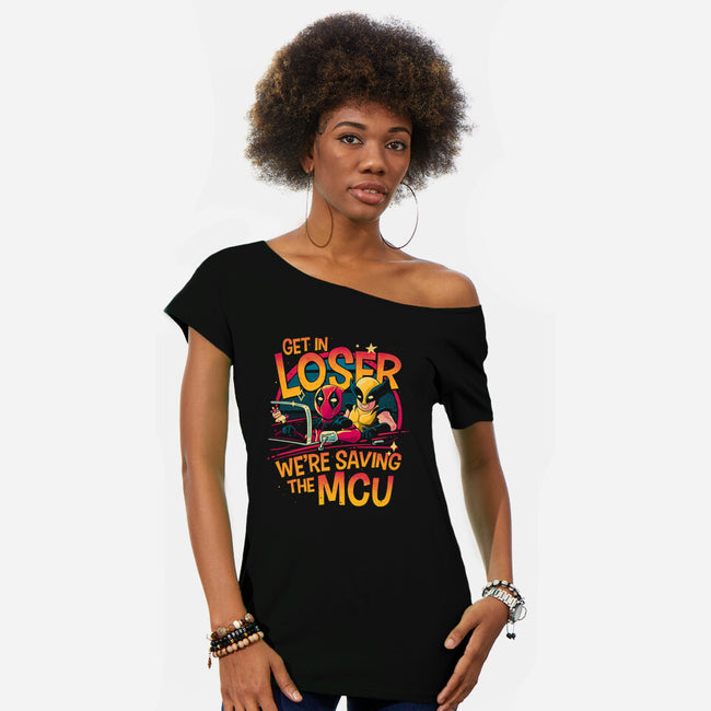 Saving The MCU-Womens-Off Shoulder-Tee-teesgeex