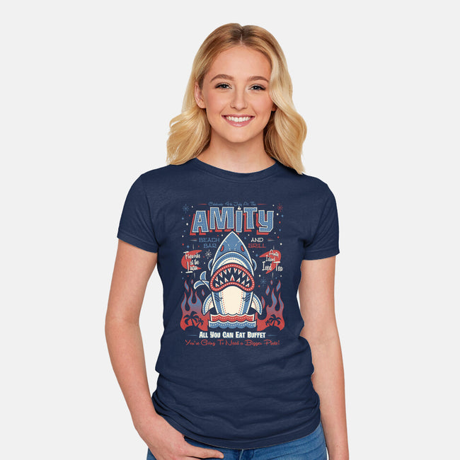 Amity Beach Bar-Womens-Fitted-Tee-Nemons