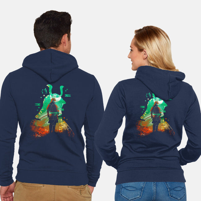 Negative Aki Samurai-Unisex-Zip-Up-Sweatshirt-Donnie