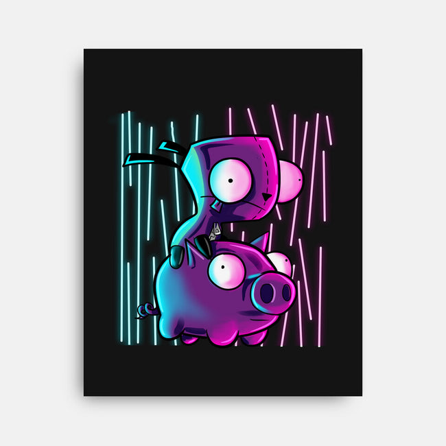 Hog Neon Rider-None-Stretched-Canvas-nickzzarto