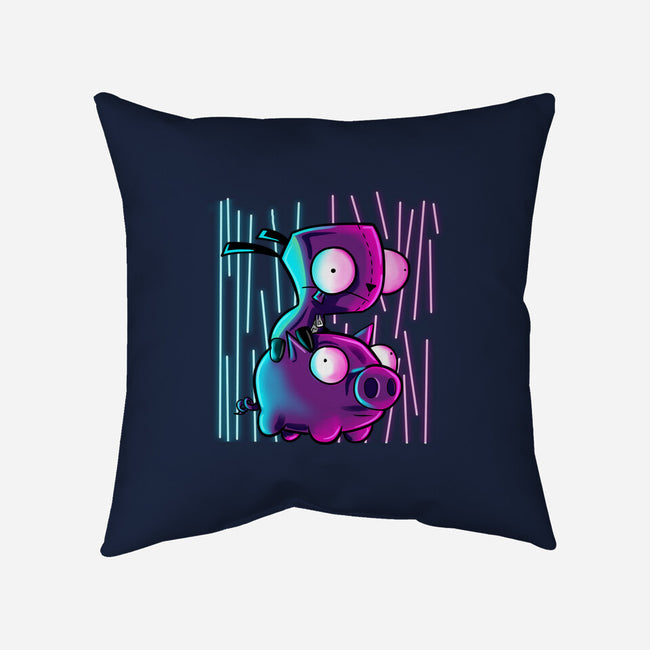 Hog Neon Rider-None-Removable Cover-Throw Pillow-nickzzarto