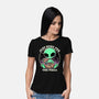 Aliens Love Pizza-Womens-Basic-Tee-fanfreak1