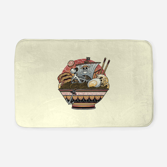 Ahoy Noodle Pirates-None-Memory Foam-Bath Mat-glitchygorilla