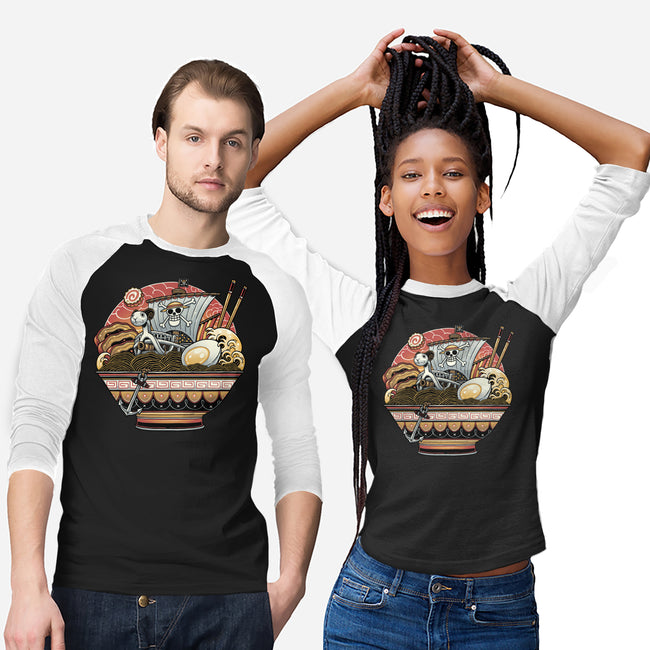 Ahoy Noodle Pirates-Unisex-Baseball-Tee-glitchygorilla