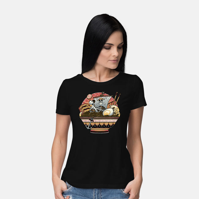 Ahoy Noodle Pirates-Womens-Basic-Tee-glitchygorilla