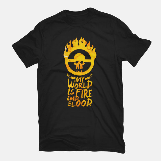 My World Is Fire-Womens-Basic-Tee-demonigote