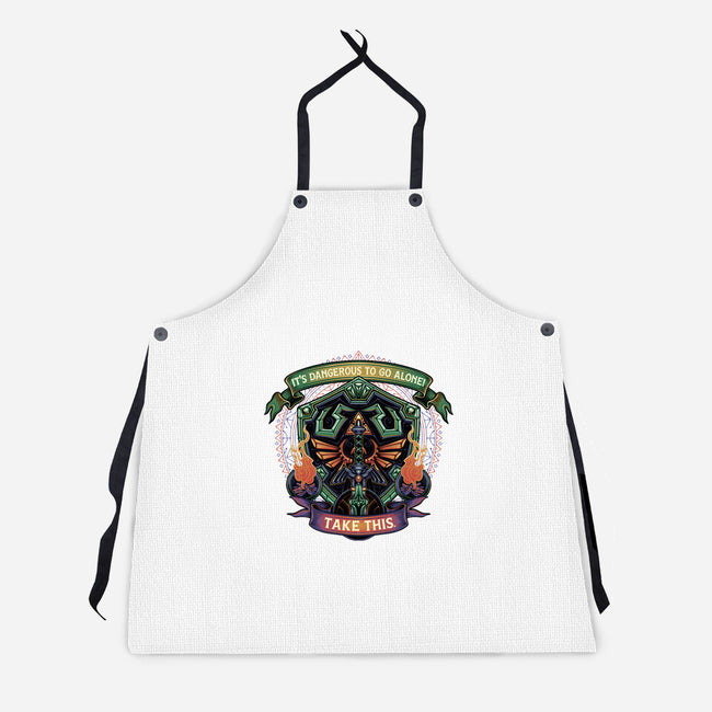 Shield And Sword-Unisex-Kitchen-Apron-glitchygorilla