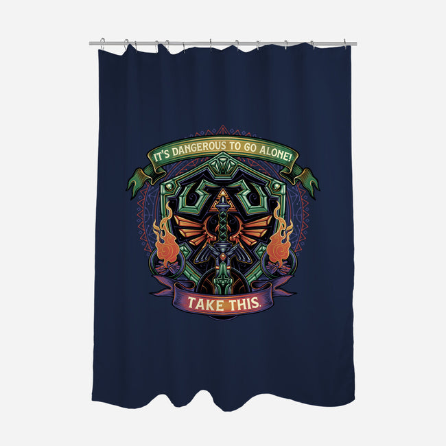 Shield And Sword-None-Polyester-Shower Curtain-glitchygorilla