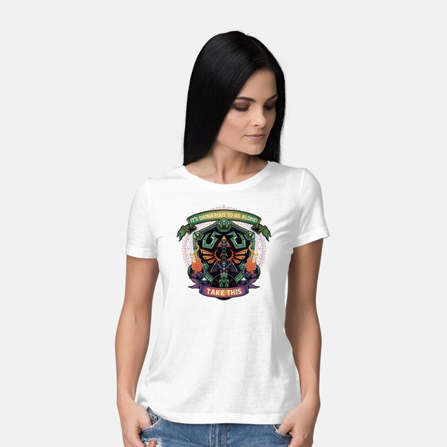 Shield And Sword-Womens-Basic-Tee-glitchygorilla