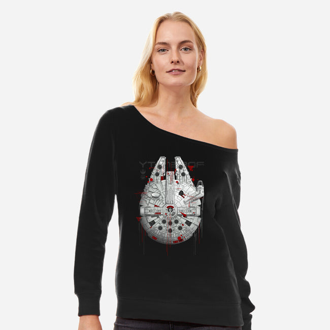 MF Junker-Womens-Off Shoulder-Sweatshirt-silentOp