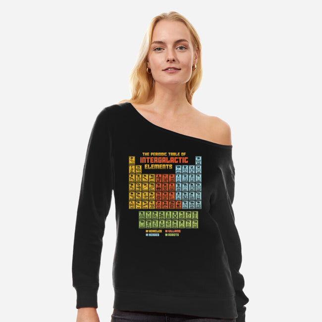 The Periodic Table Of Intergalactic Elements-Womens-Off Shoulder-Sweatshirt-kg07