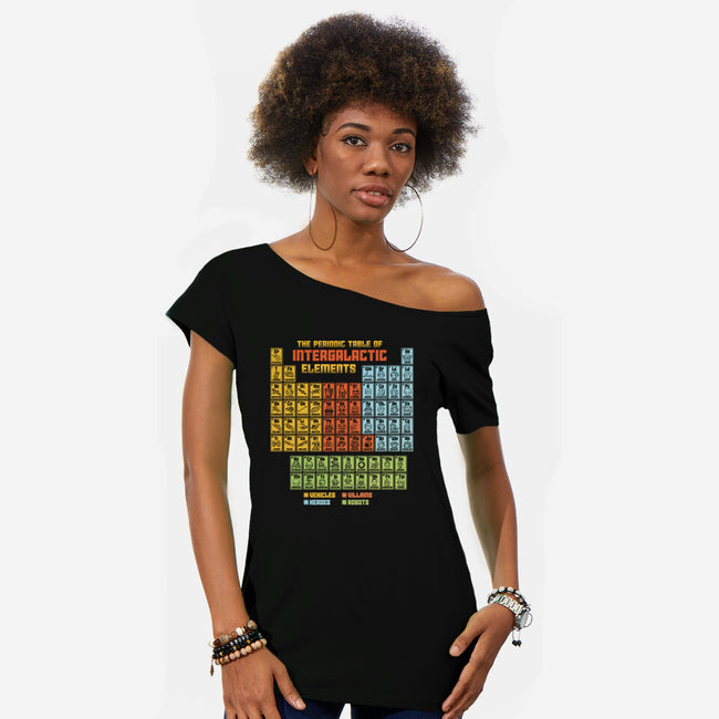 The Periodic Table Of Intergalactic Elements-Womens-Off Shoulder-Tee-kg07