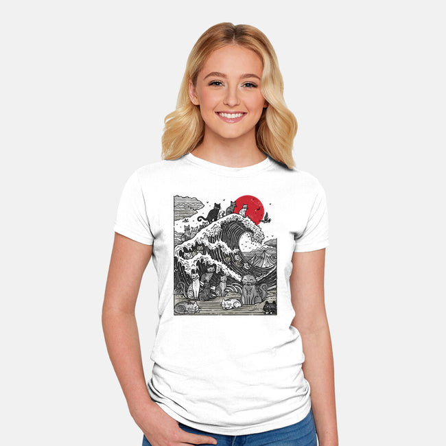 The Great Cat Wave-Womens-Fitted-Tee-drbutler