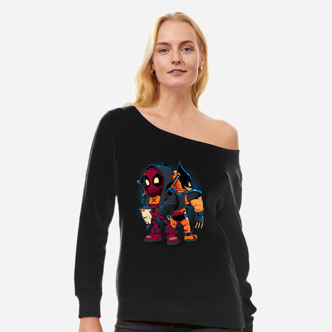 Double Healing Factor-Womens-Off Shoulder-Sweatshirt-Bruno Mota