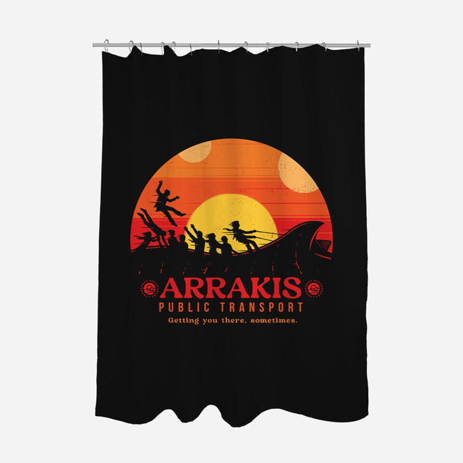 The Arrakis Train-None-Polyester-Shower Curtain-Gamma-Ray