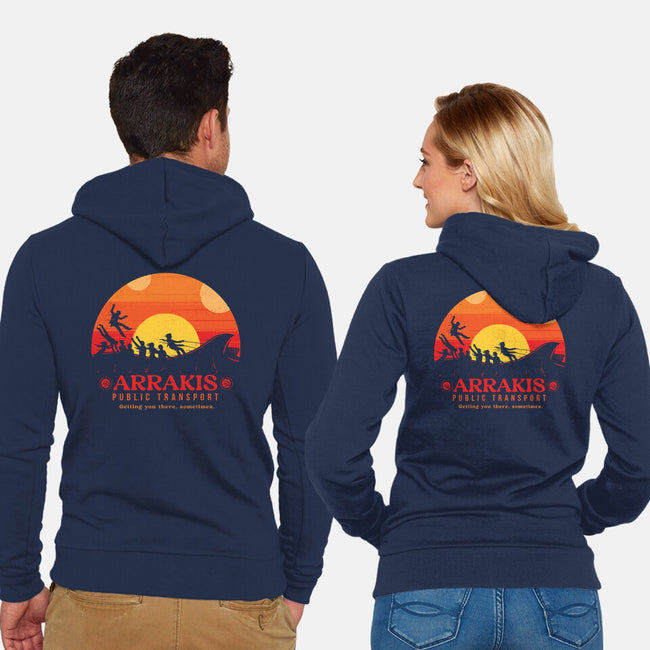 The Arrakis Train-Unisex-Zip-Up-Sweatshirt-Gamma-Ray