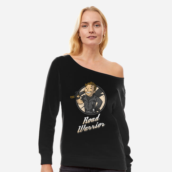 Warrior Of The Road-Womens-Off Shoulder-Sweatshirt-Olipop