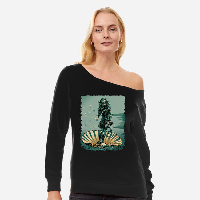 The Birth-Womens-Off Shoulder-Sweatshirt-daobiwan