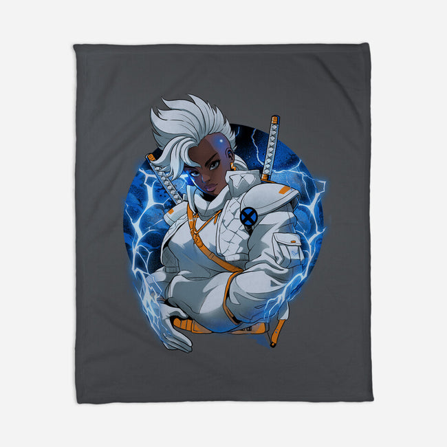 Thunderstorm Samurai-None-Fleece-Blanket-Bruno Mota