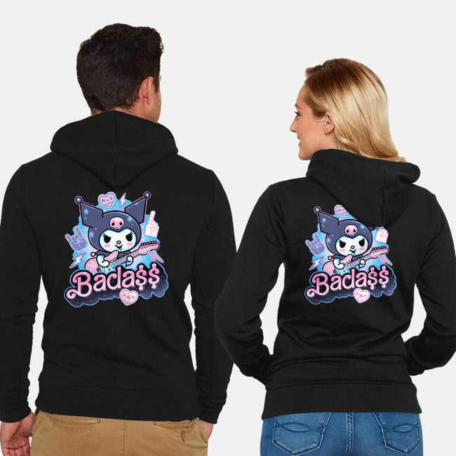 The Baddest Ever-Unisex-Zip-Up-Sweatshirt-glitchygorilla