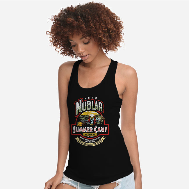 Jurassic Camp-Womens-Racerback-Tank-Olipop