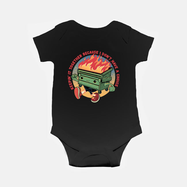 Flaming Dumpster-Baby-Basic-Onesie-glitchygorilla