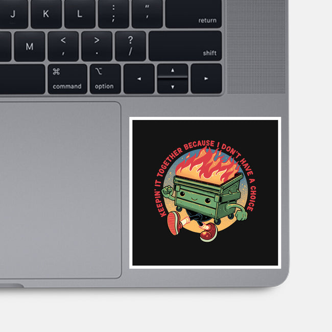 Flaming Dumpster-None-Glossy-Sticker-glitchygorilla