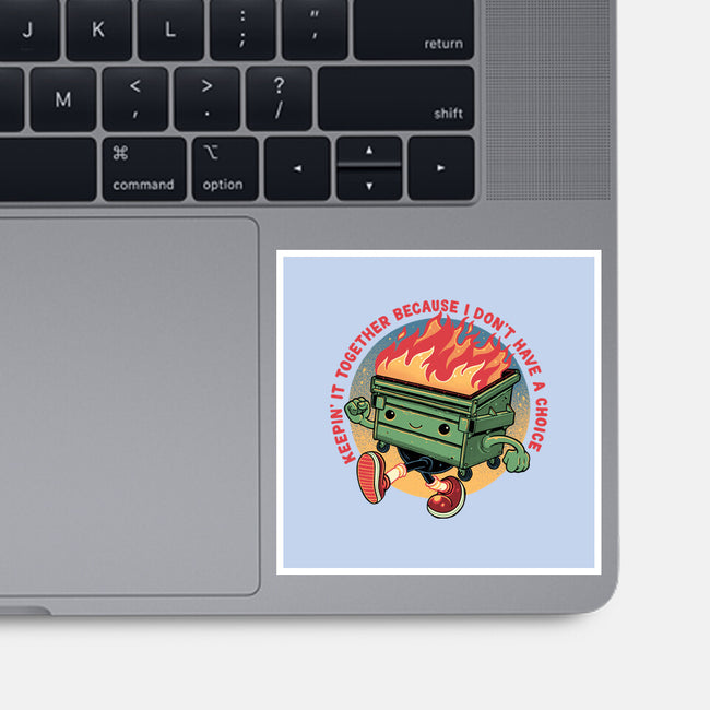 Flaming Dumpster-None-Glossy-Sticker-glitchygorilla