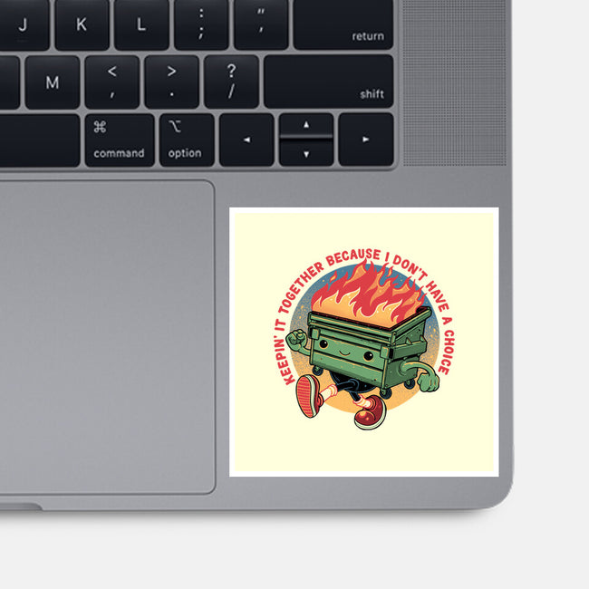 Flaming Dumpster-None-Glossy-Sticker-glitchygorilla