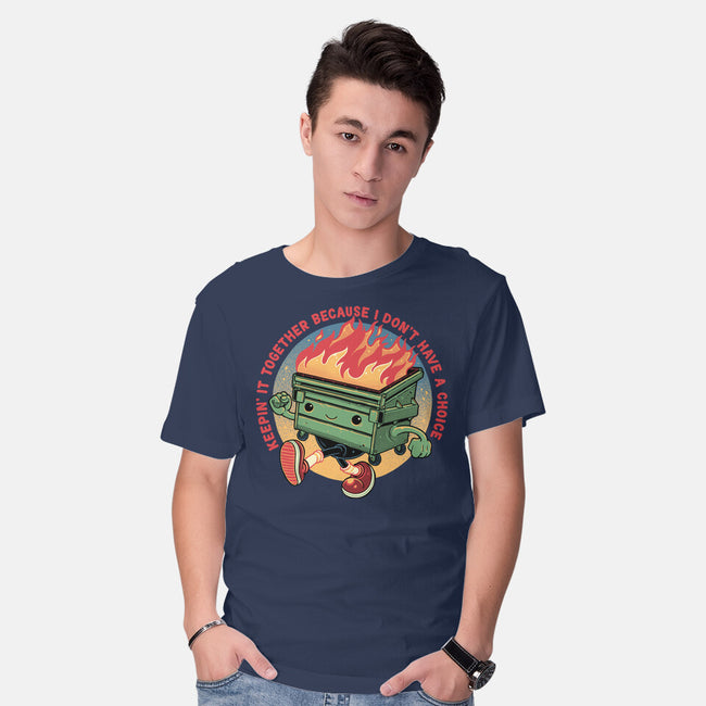 Flaming Dumpster-Mens-Basic-Tee-glitchygorilla