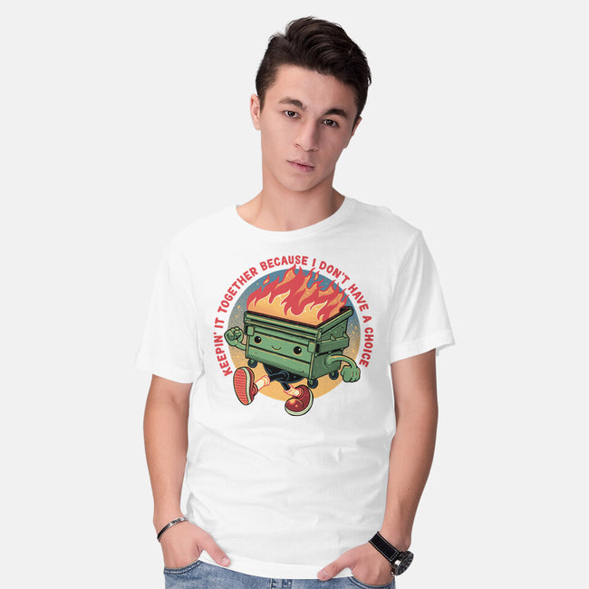 Flaming Dumpster-Mens-Basic-Tee-glitchygorilla