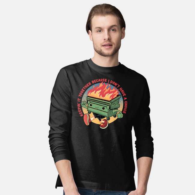 Flaming Dumpster-Mens-Long Sleeved-Tee-glitchygorilla