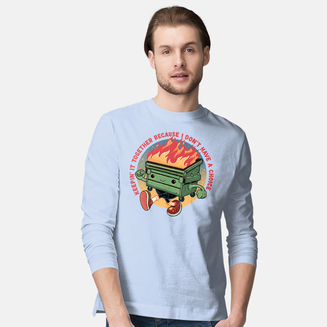 Flaming Dumpster-Mens-Long Sleeved-Tee-glitchygorilla