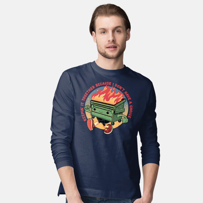 Flaming Dumpster-Mens-Long Sleeved-Tee-glitchygorilla