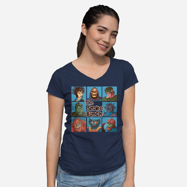 The Snake Bunch-Womens-V-Neck-Tee-Skullpy