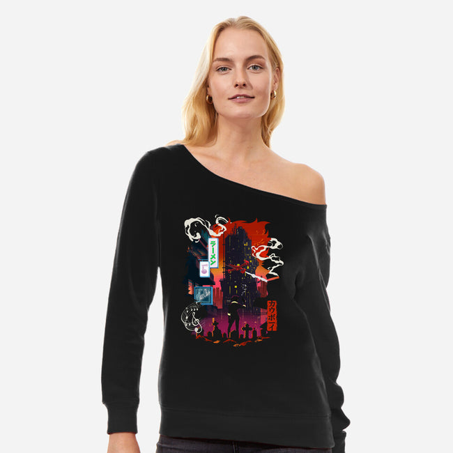 Cowboy From Mars-Womens-Off Shoulder-Sweatshirt-Arinesart