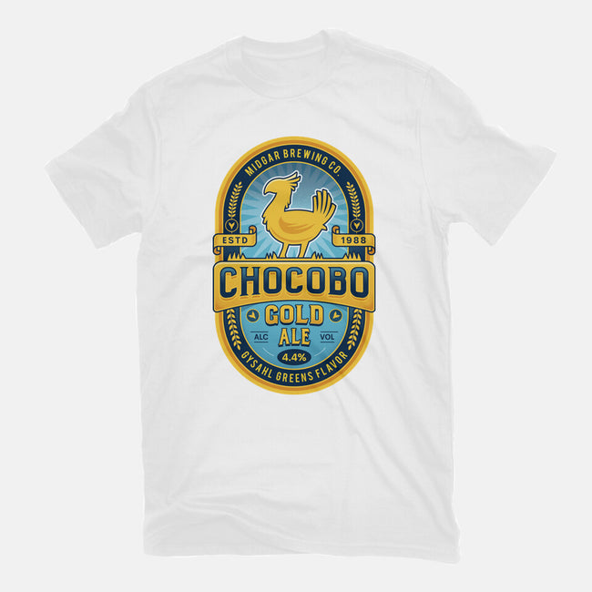 Chocobo Gold Beer Emblem-Womens-Basic-Tee-LAGELANTEE