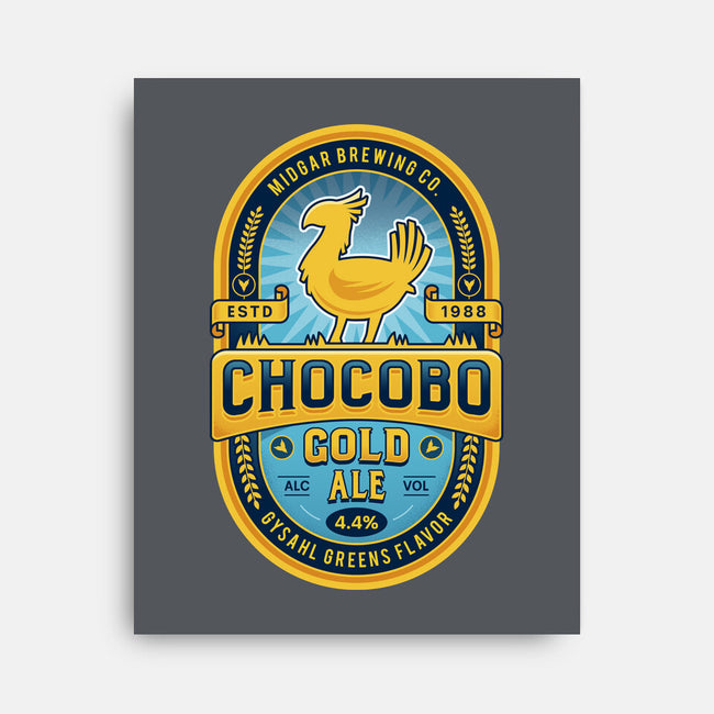 Chocobo Gold Beer Emblem-None-Stretched-Canvas-LAGELANTEE