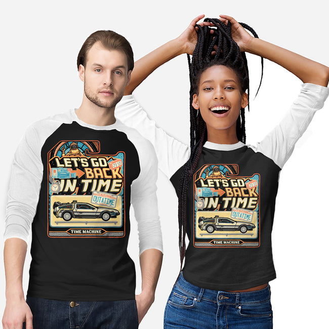 Time Machine Vehicle-Unisex-Baseball-Tee-glitchygorilla