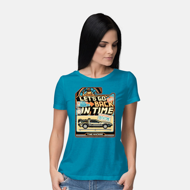 Time Machine Vehicle-Womens-Basic-Tee-glitchygorilla