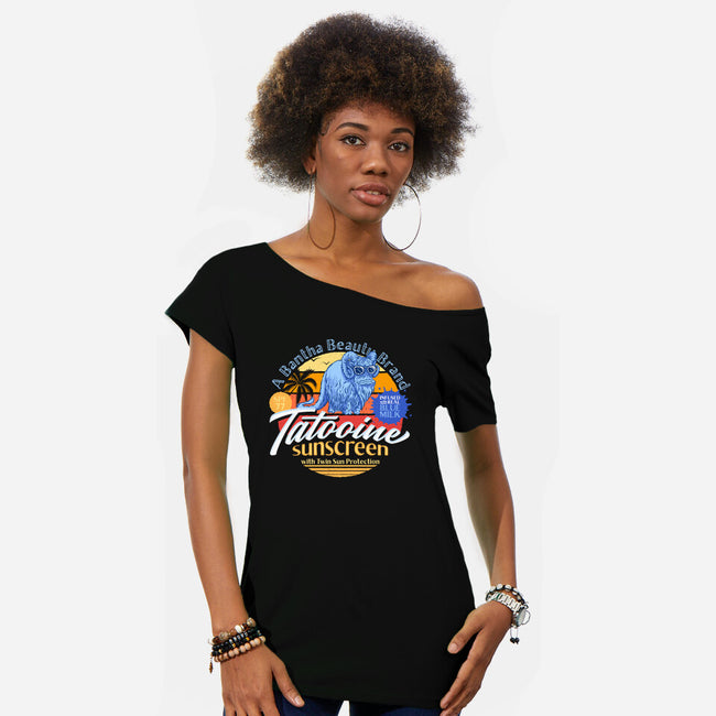 Tatooine Sunscreen-Womens-Off Shoulder-Tee-Wheels