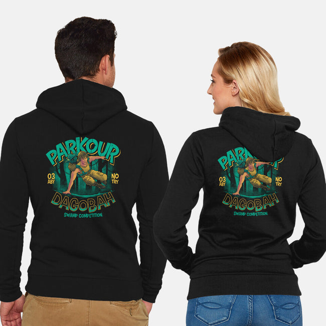 Parkour Dagobah-Unisex-Zip-Up-Sweatshirt-teesgeex