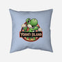 Green Dinosaur Island-None-Removable Cover-Throw Pillow-glitchygorilla