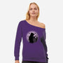 Countferatu-Womens-Off Shoulder-Sweatshirt-Raffiti