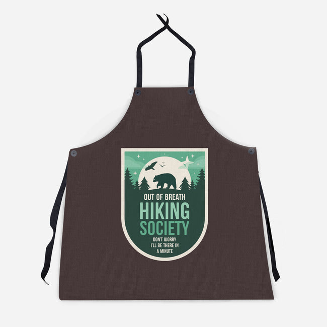 Out Of Breath Hiking Society-Unisex-Kitchen-Apron-BadBox